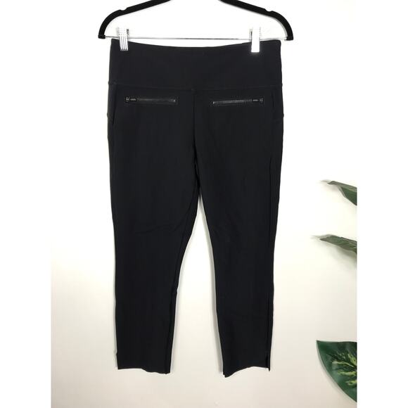 Athleta Stellar Crop Pants Black Women's Medium Petite Travel Sporty Easy - Picture 2 of 11